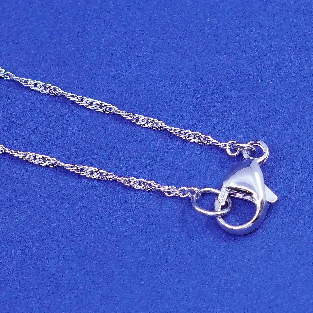 18”, 2mm, Sterling silver handmade necklace, 925 twisted curb link chain