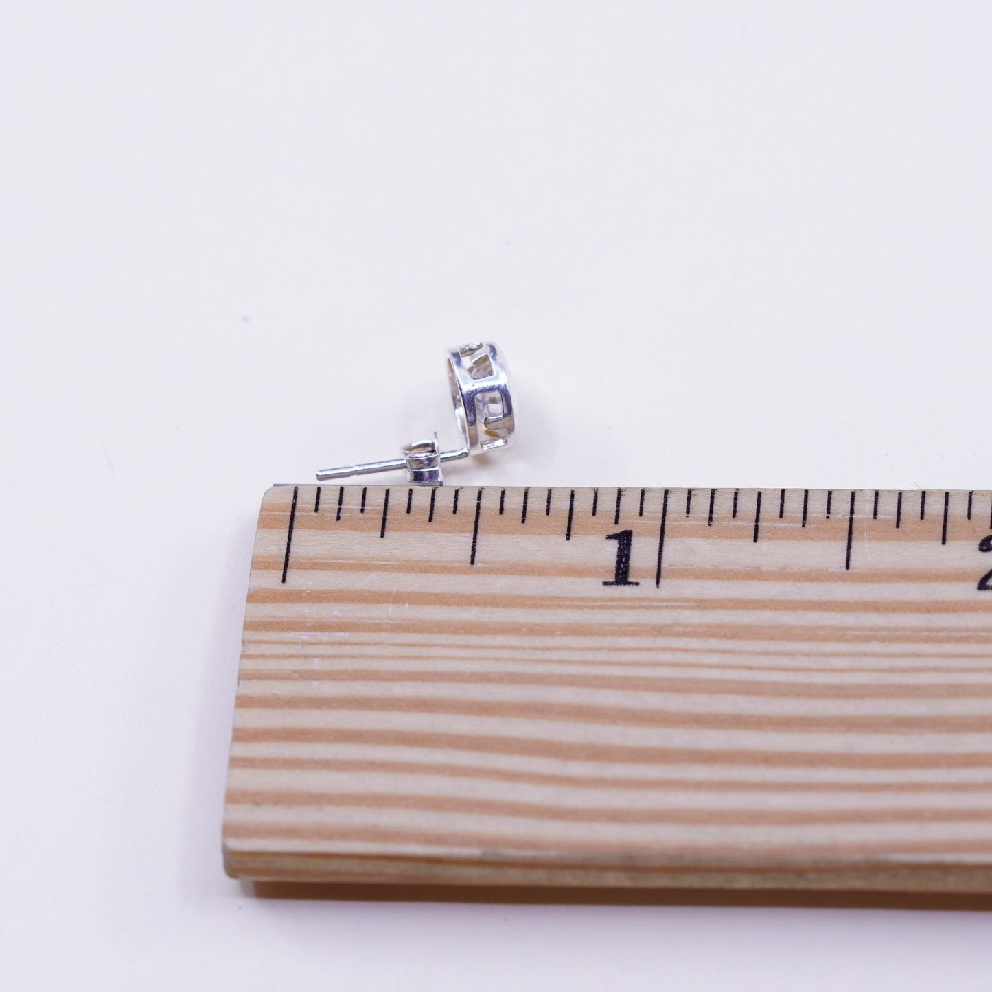 Vintage sterling 925 silver cz studs, fashion minimalist earrings