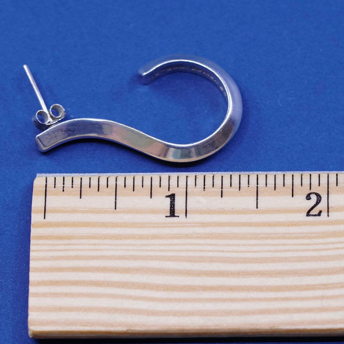 vtg modern minimalist sterling silver handmade earrings, mexico 925 hook drops