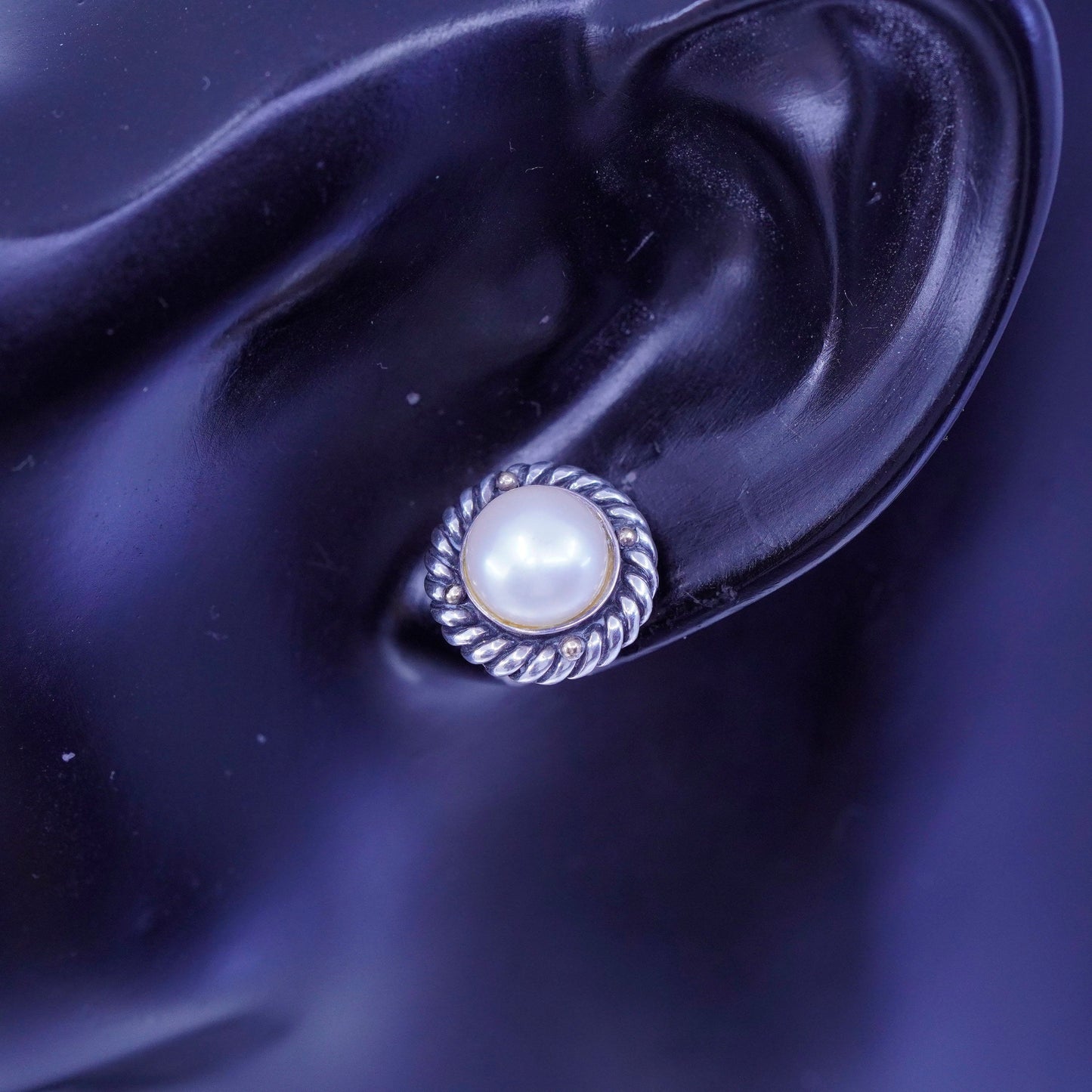 designer ATR 14K beads with Sterling 925 silver handmade earrings, pearl studs