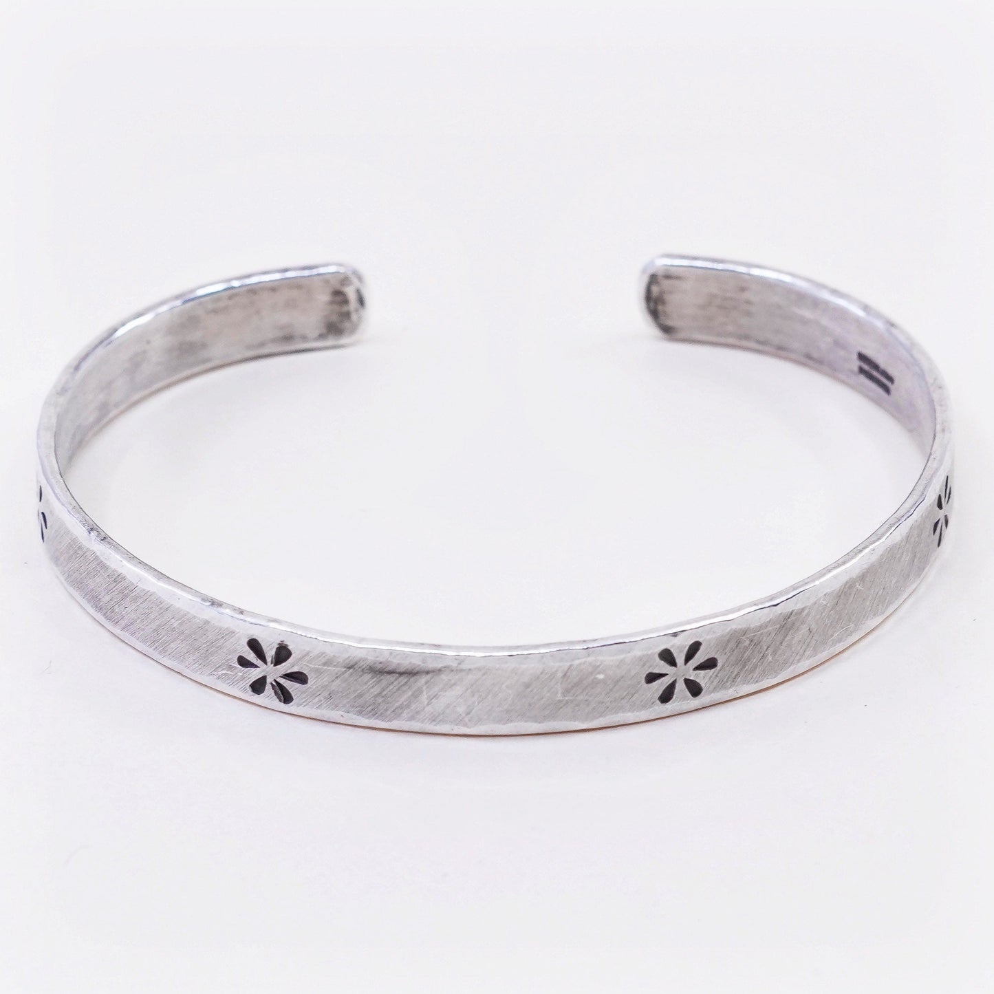6.5”, Vintage Parker Sterling 925 silver Bracelet with flower