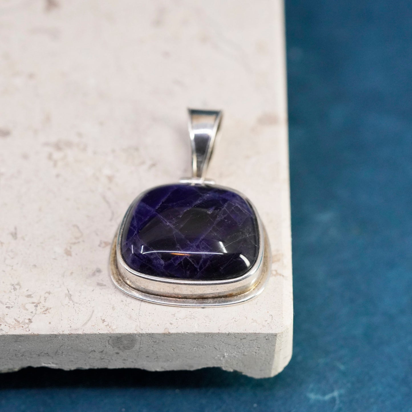 Vintage Silpada Sterling silver handmade pendant, 925 pendant w/ blue sodalite