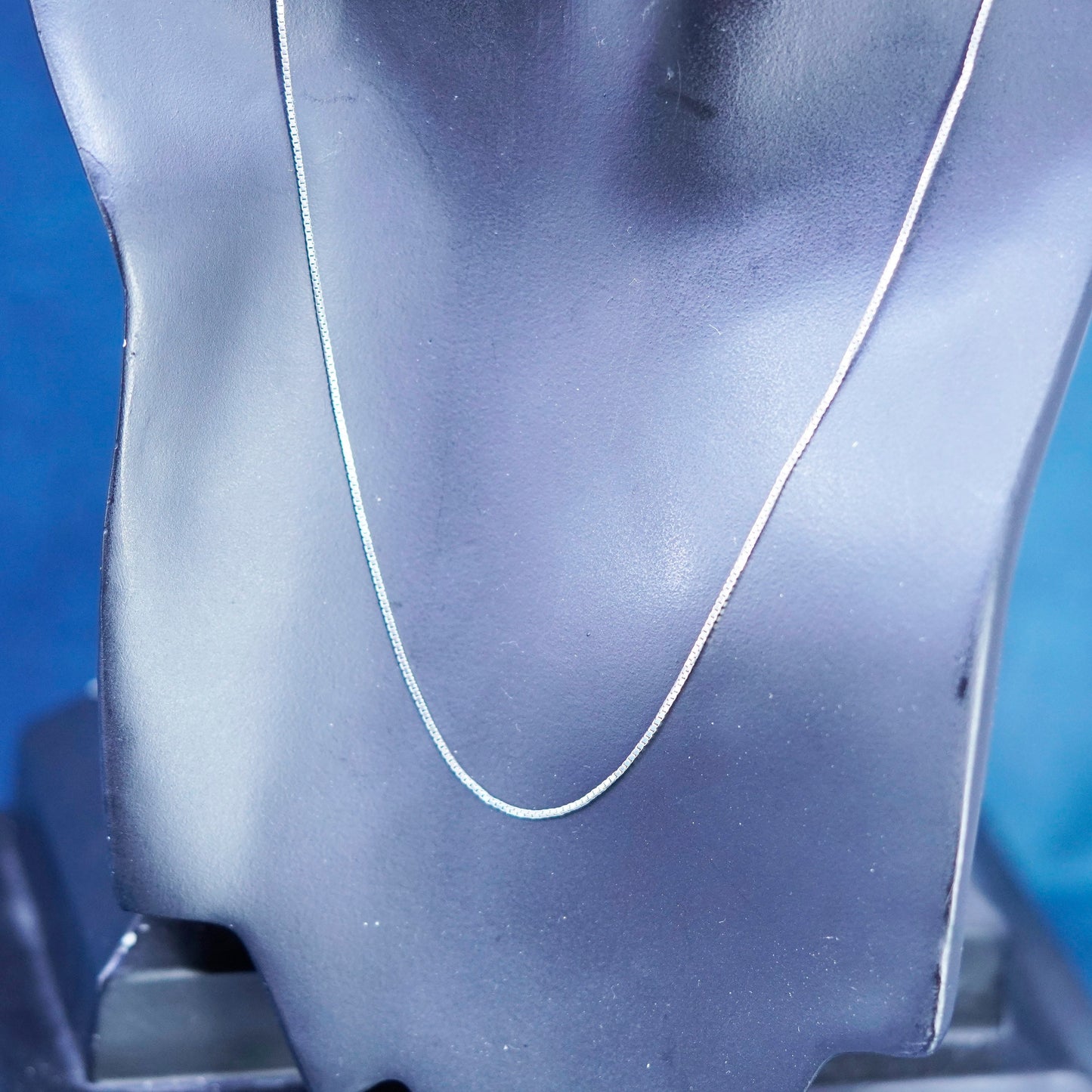 19”, 1mm, vintage Sterling silver necklace, 925 box chain