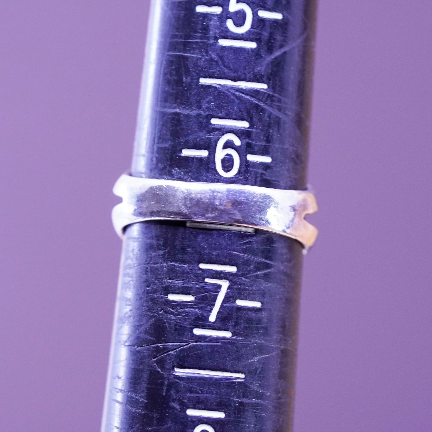 Size 6.25, vintage Sterling 925 silver handmade crown ring with cz
