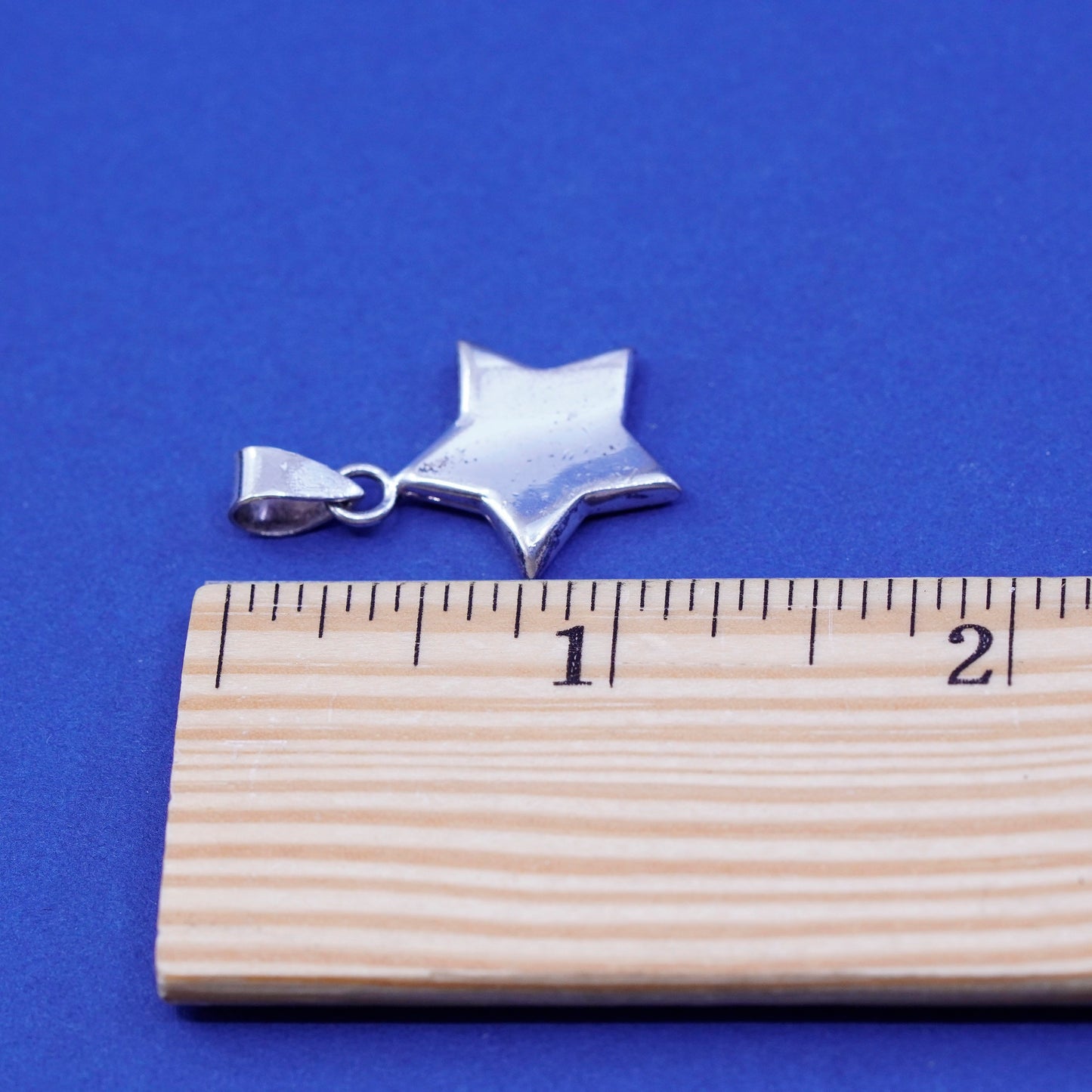 Vintage Sterling silver handmade pedant 925 star tag charm