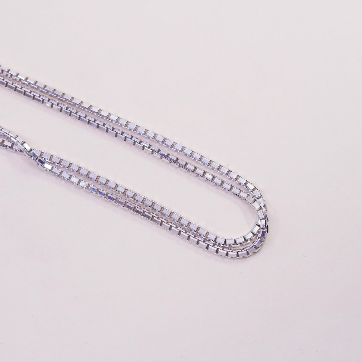 34”, sterling silver Italy 925 silver box chain, extra long sweater necklace