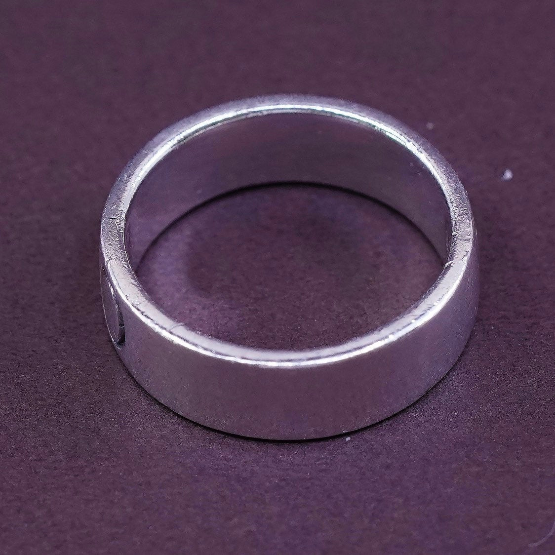 sz 7, vtg Sterling silver prayer ring, solid 925 band with "OM" engraved