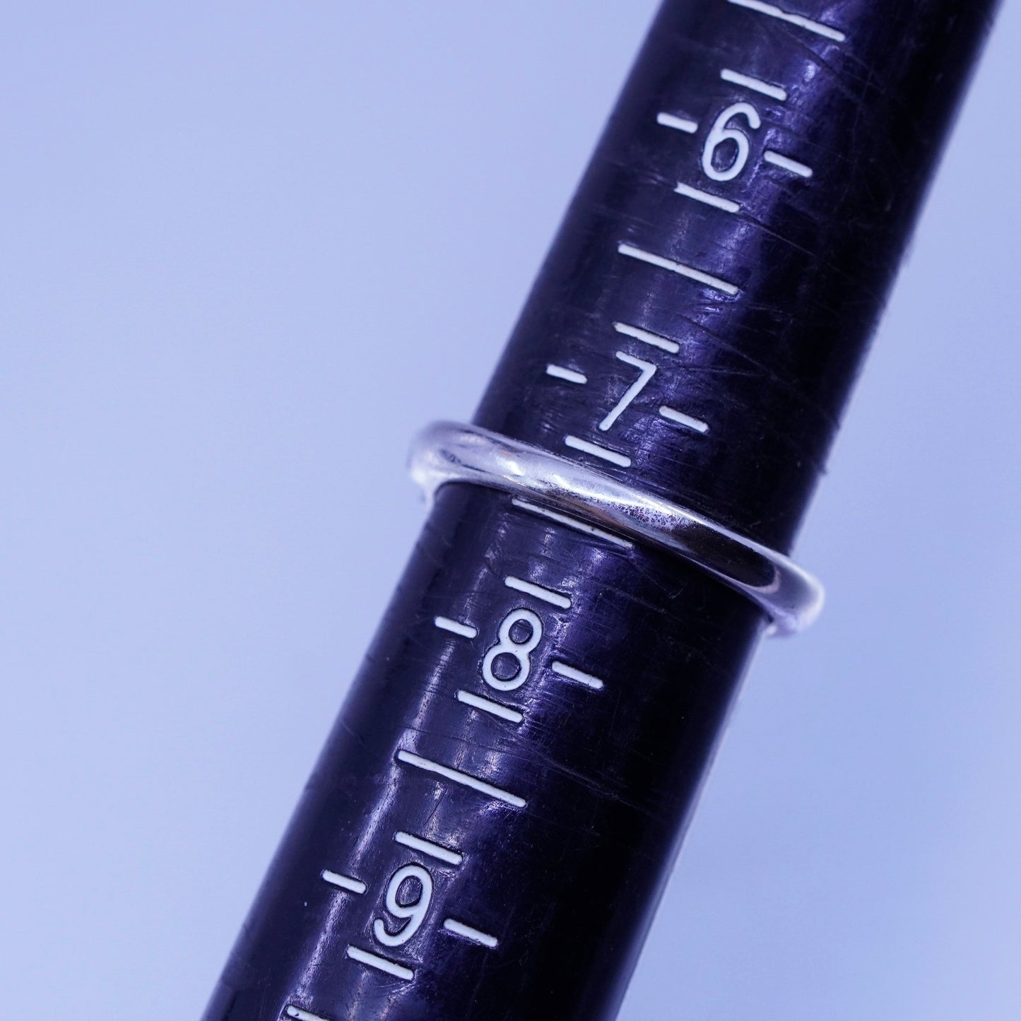 Size 7.25, vintage Sterling 925 silver handmade engagement ring with Cz