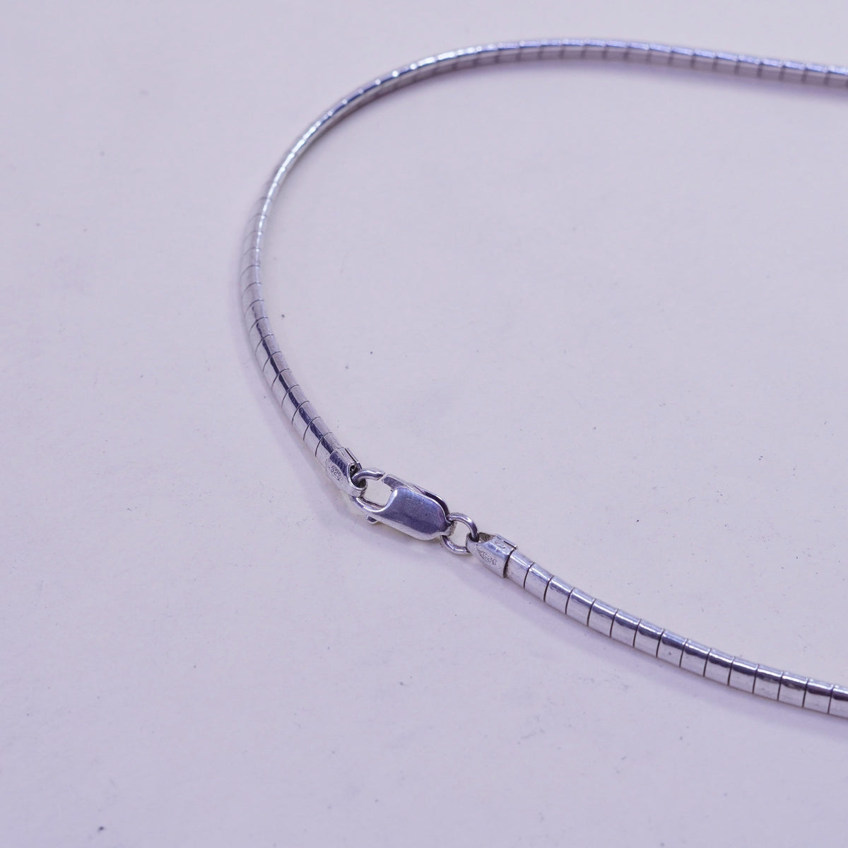 16” 5mm, vintage Italy 925 Sterling Silver omega chain necklace