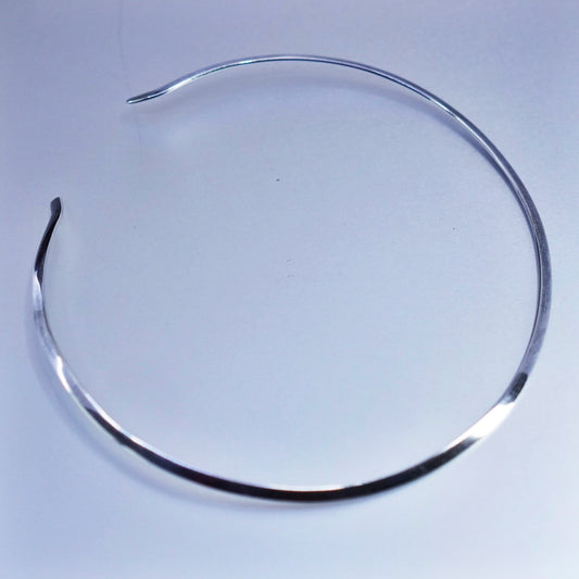 12”, vintage Sterling 925 silver handmade choker collar necklace