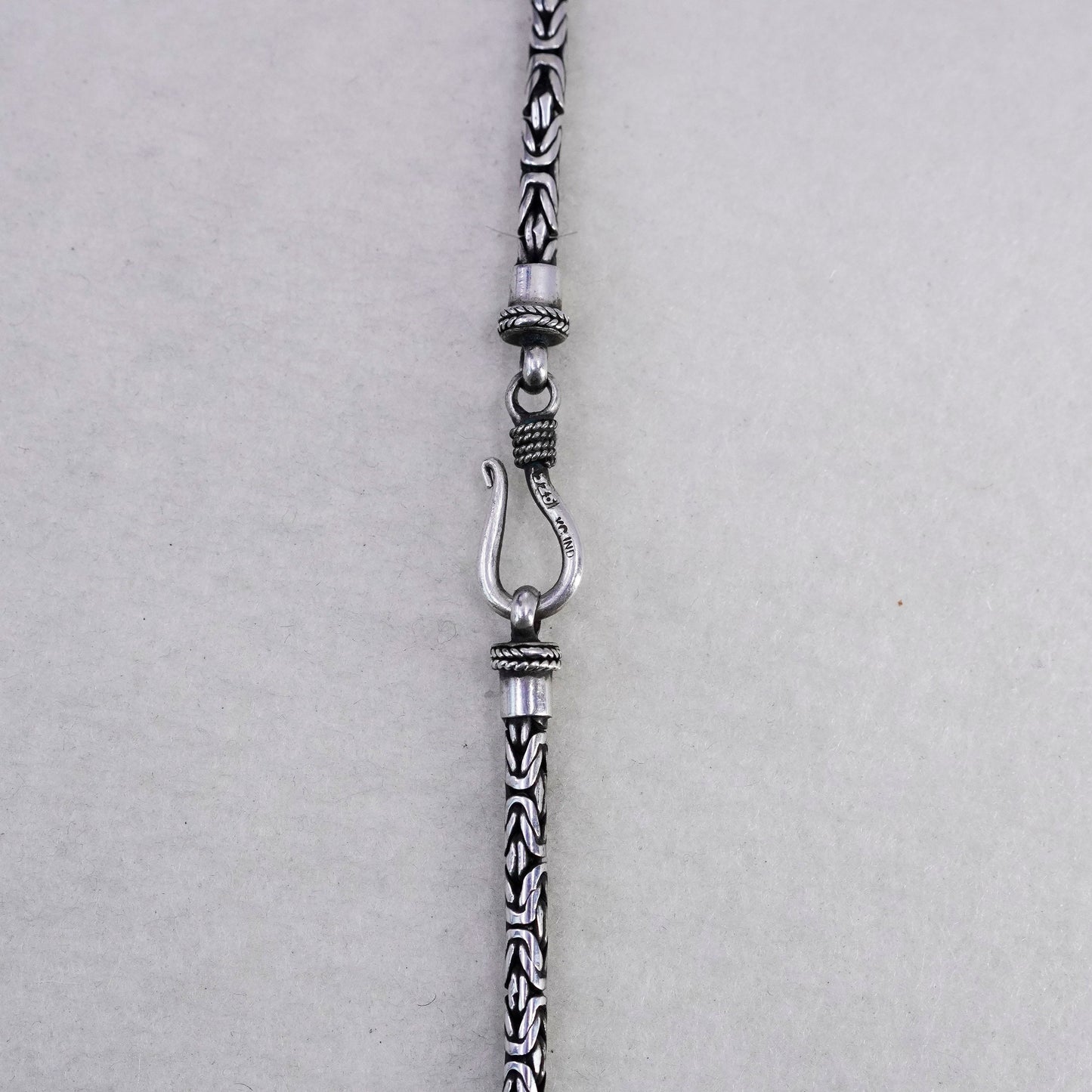 18”, Vintage Mexico Sterling 925 silver graduated birdcage Byzantine necklace