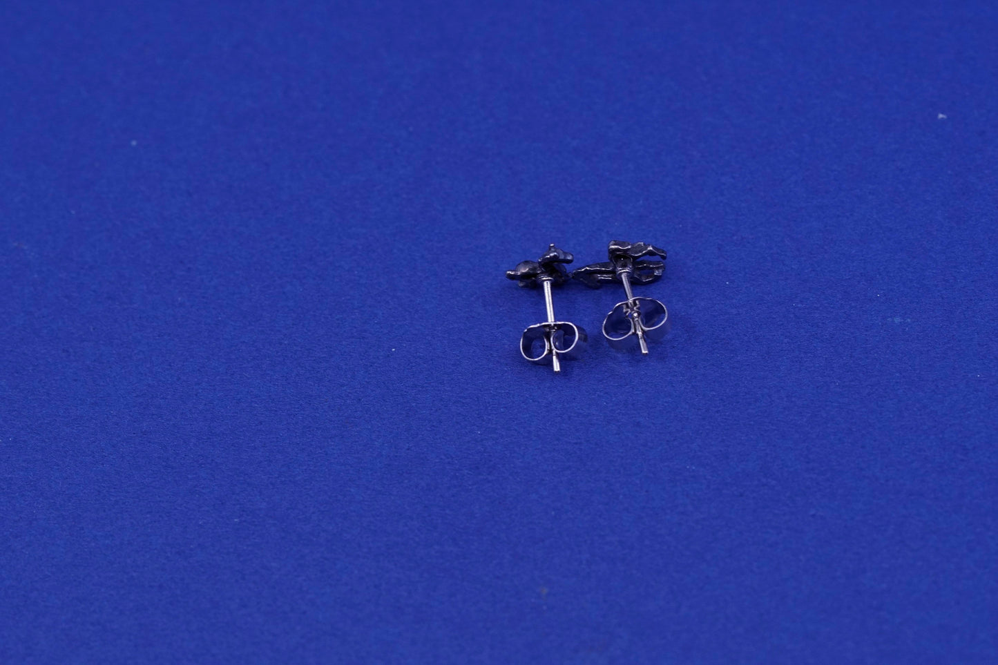 Vintage Sterling silver handmade studs, 925 horse earrings