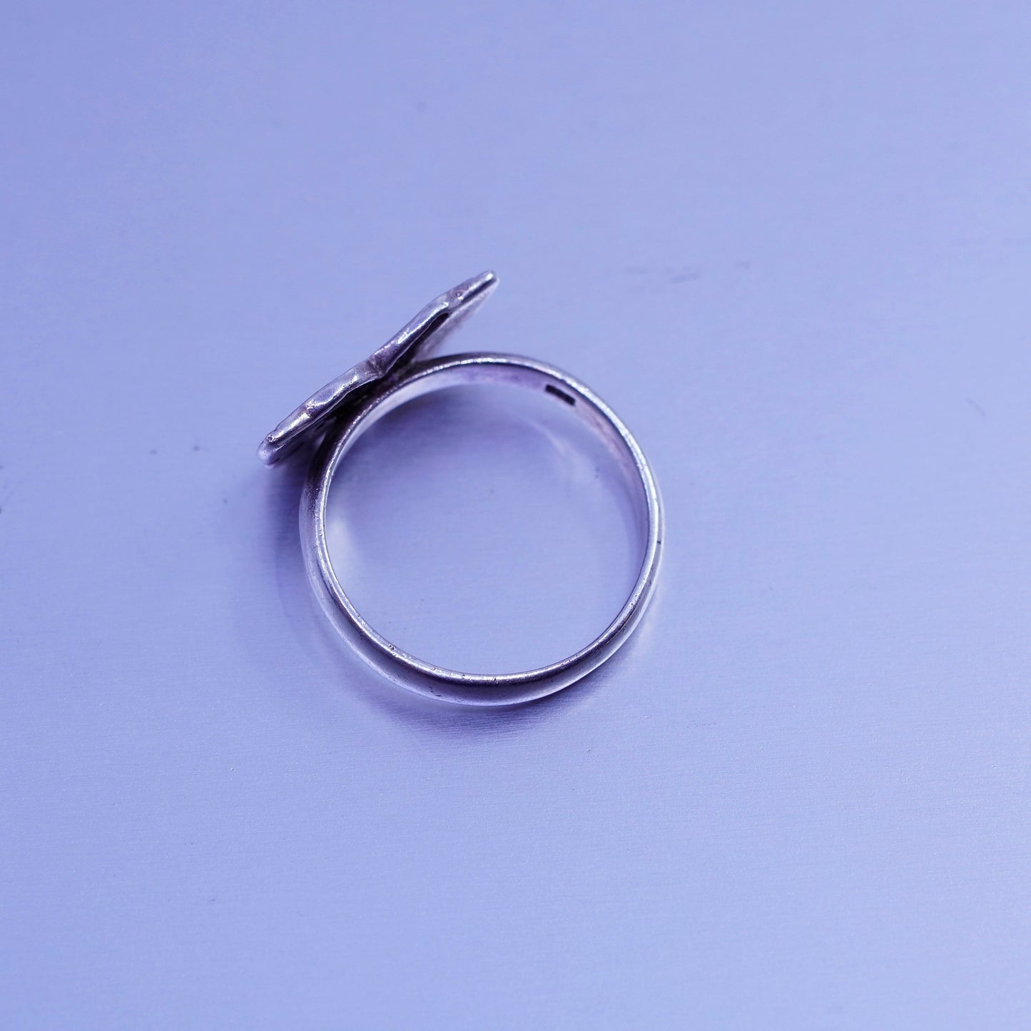 Size 6, vintage Sterling 925 silver handmade ring, butterfly band