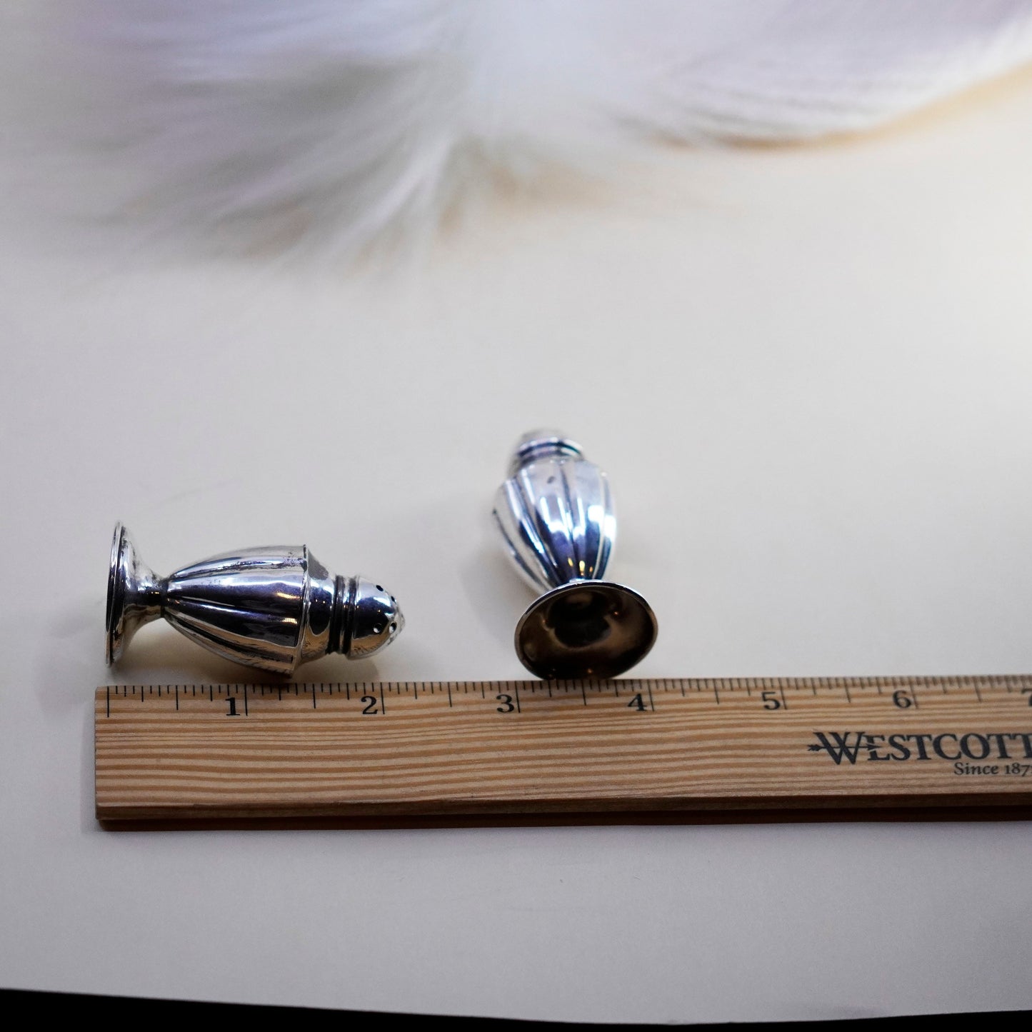 Vintage Sterling 925 silver mini salt pepper shakers set