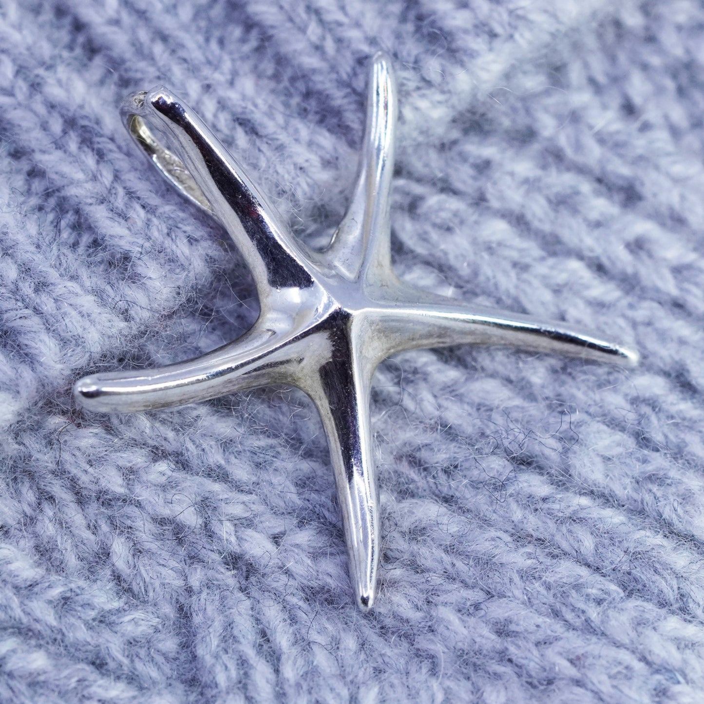 Vintage Sterling silver handmade simple 925 starfish star