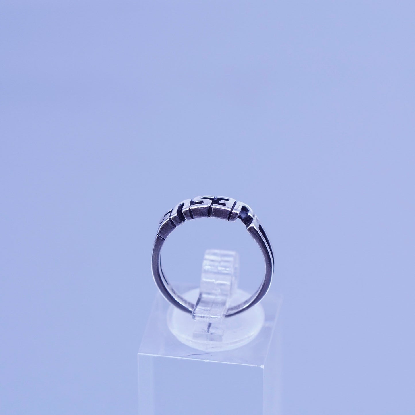Size 5.75, vintage Shube Sterling 925 silver stackable ring, Jesus band