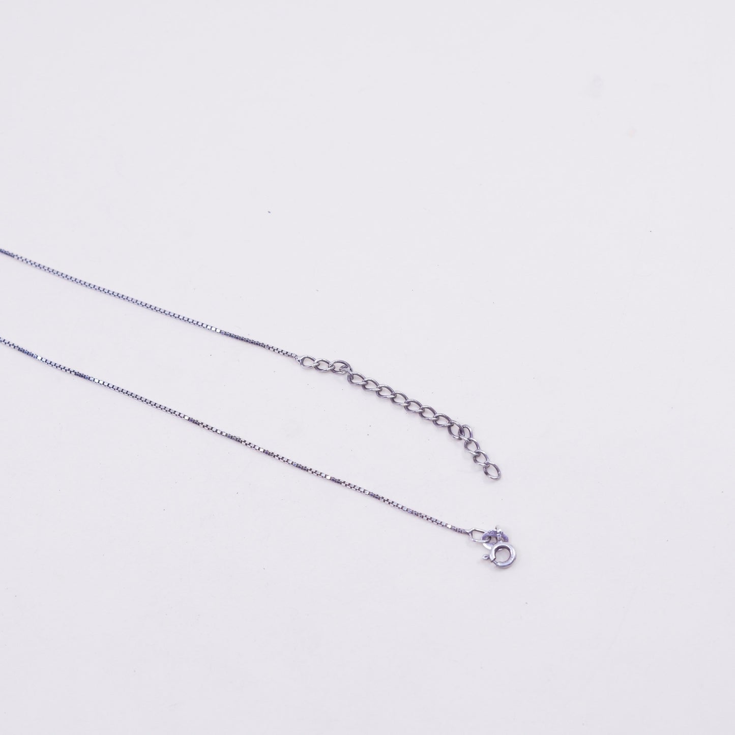 16+2”, Vintage Italian sterling 925 silver box chain, necklace