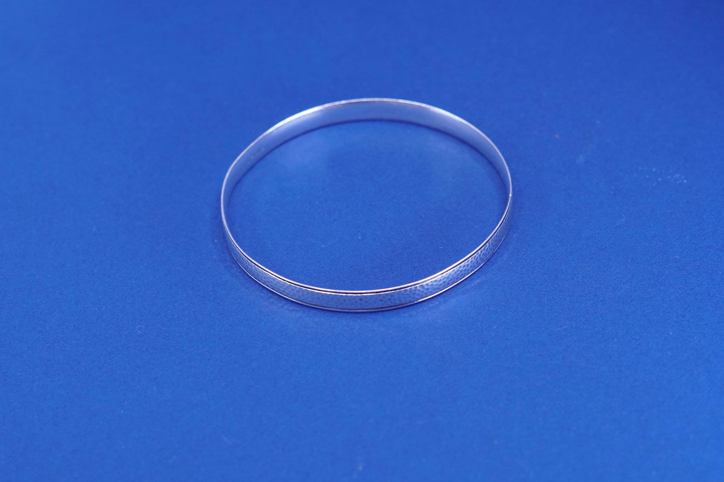 8”, vintage sterling silver handmade bracelet, 925 hammered textured bangle