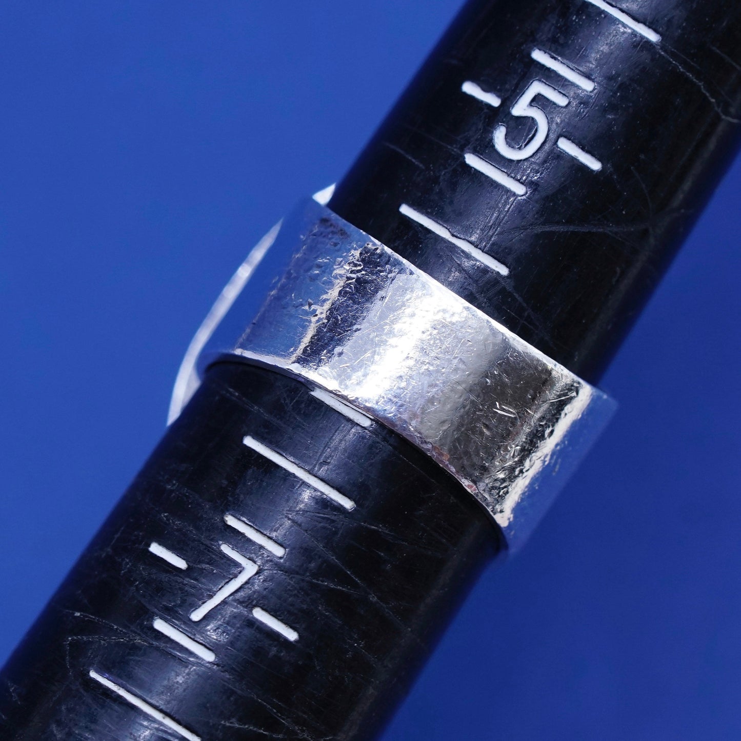sz 6, vtg Native American Sterling 925 silver handmade ring w/ obsidian