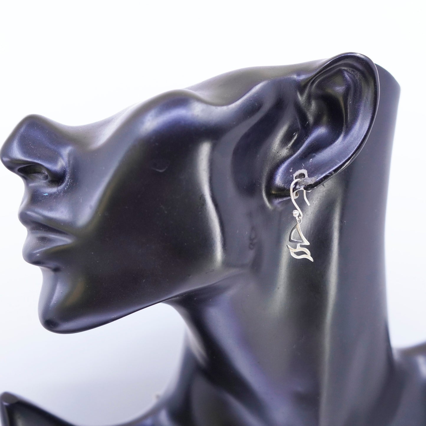 Vintage Sterling 925 silver handmade sail boat earrings