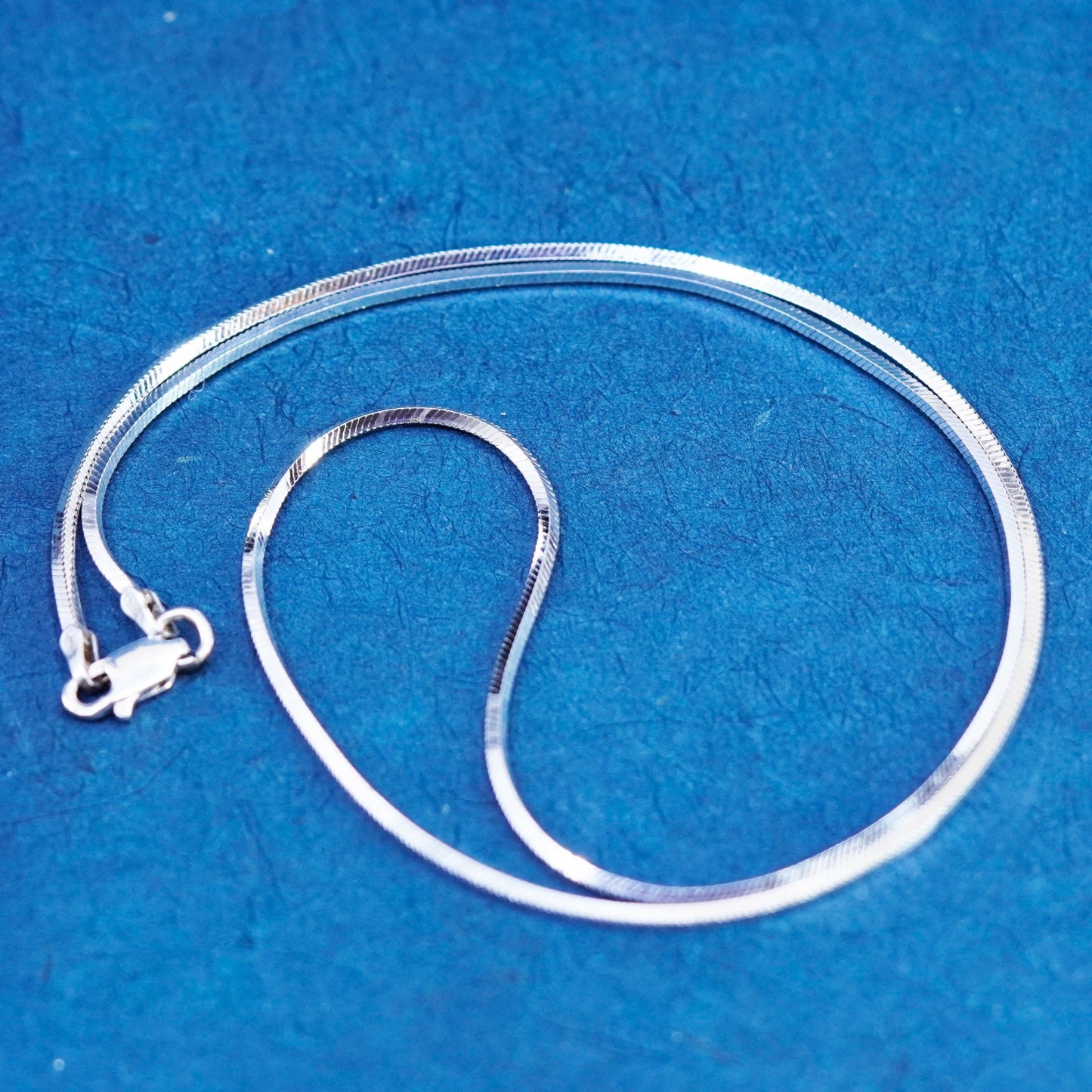 18”, 1.6mm, vintage Sterling silver handmade necklace, 925 Square snake chain