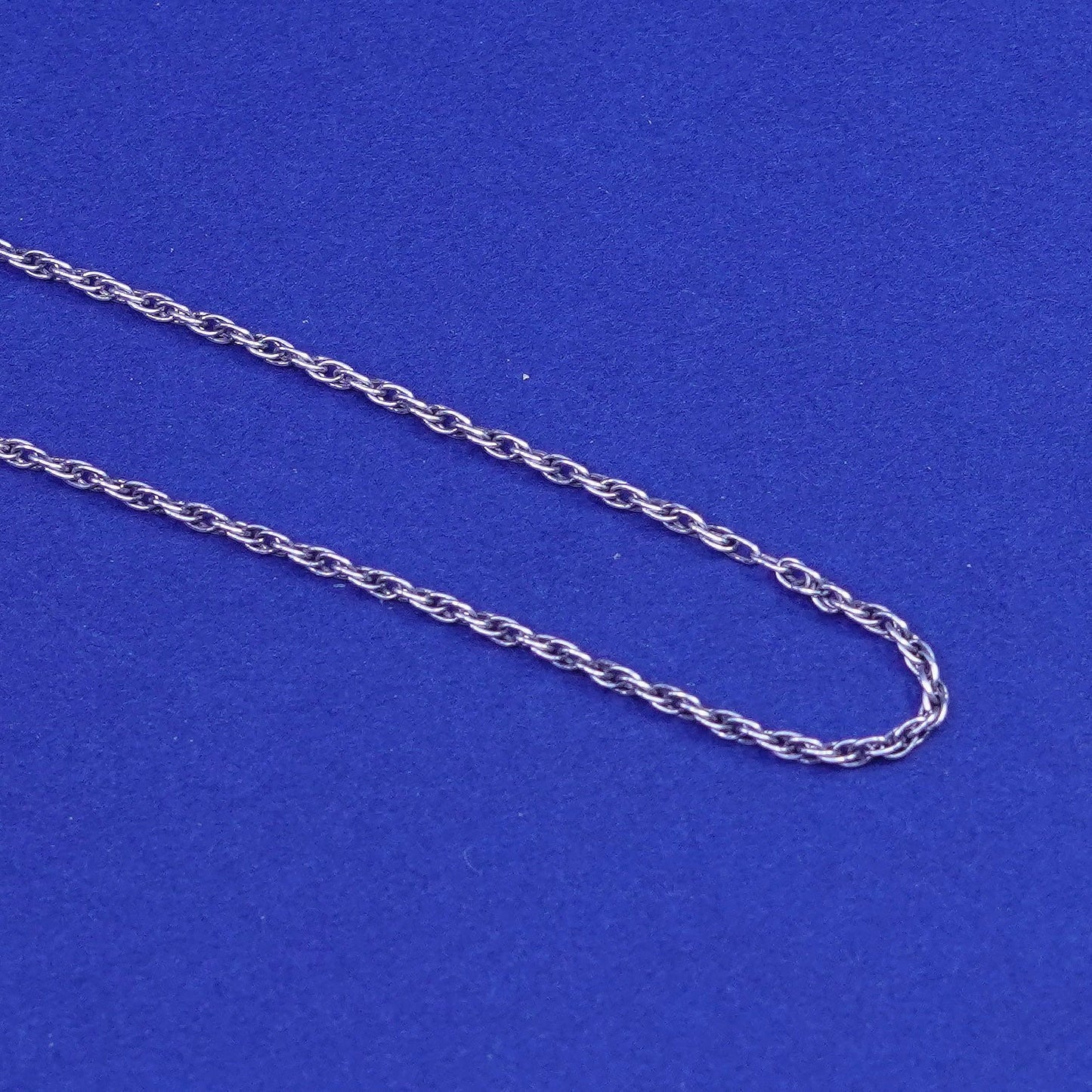 19”, 1mm, vintage Sterling silver necklace, 925 Singapore rope chain