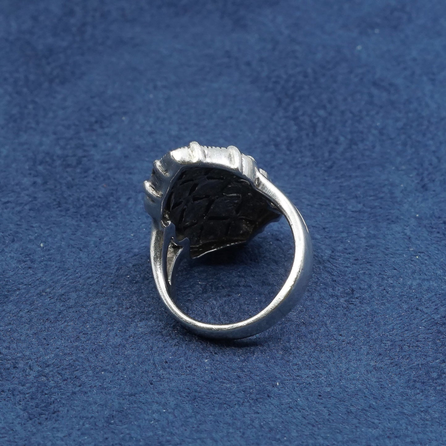 sz 6.5, vtg Sterling silver handmade ring, 925 band w/ marcasite