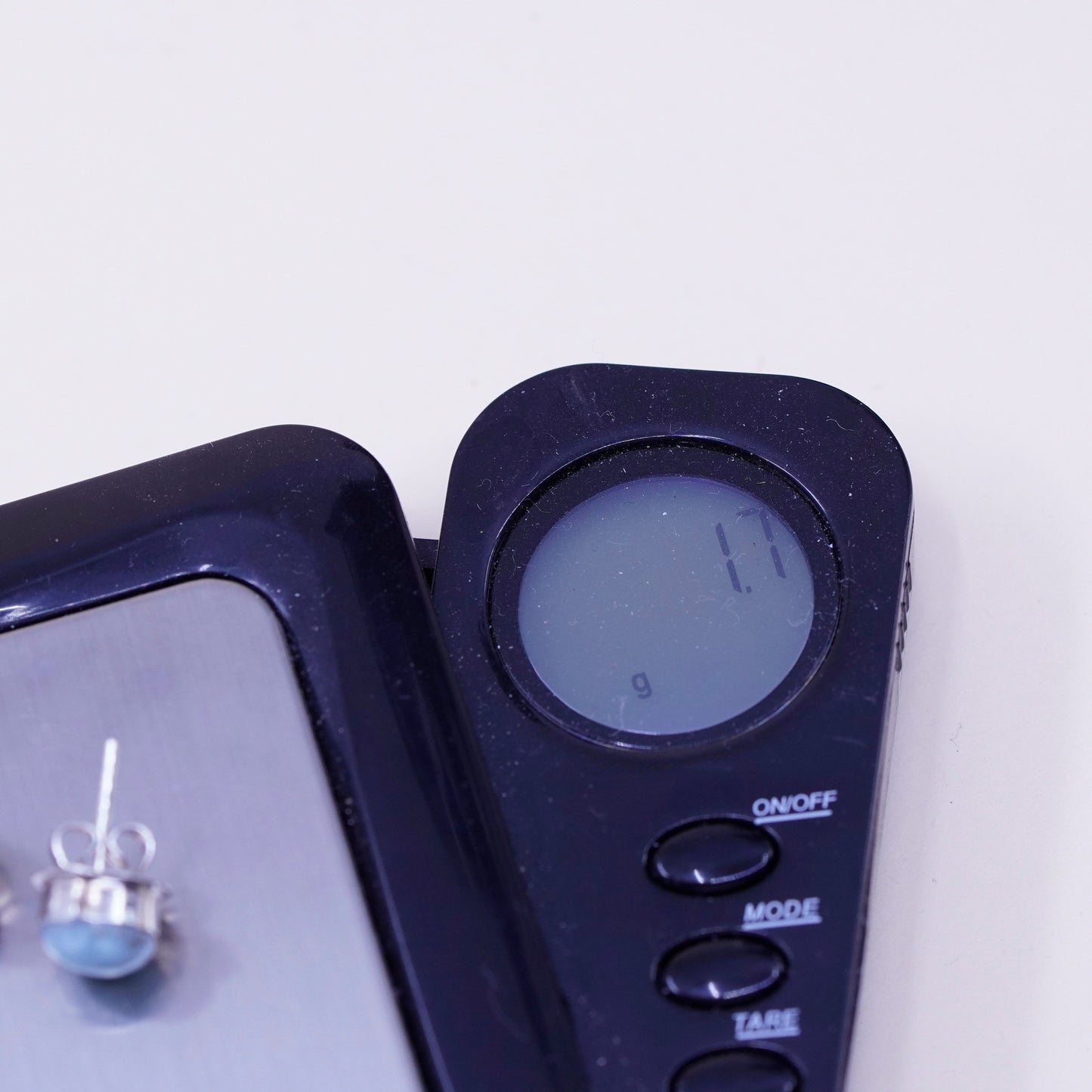 Vintage sterling silver earrings, 925 studs with larimar