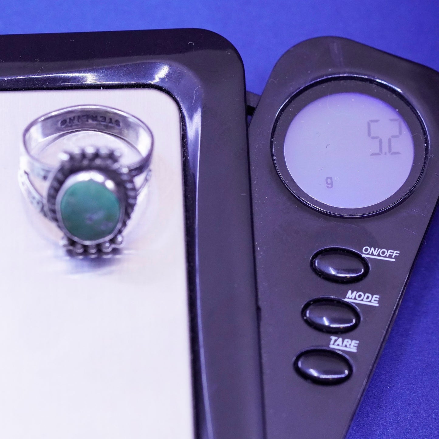 Size 6.75, Sterling 925 silver handmade turquoise ring, jewelry, southwestern