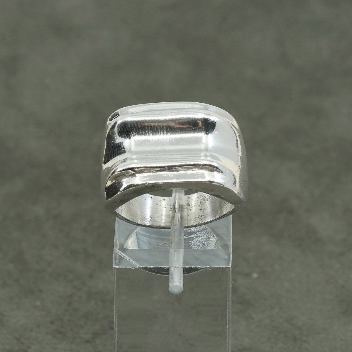 sz 7.75, vtg Sterling silver handmade ring, 925 ribbed band, minimalist