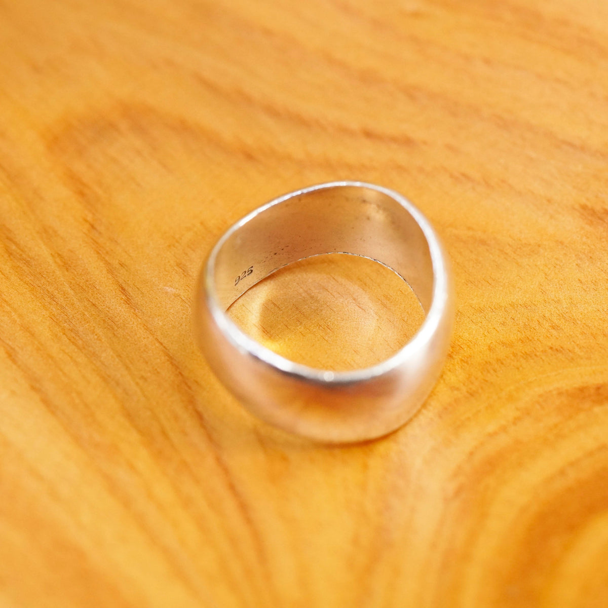 Size 6.75, vintage sterling silver handmade ring, 925 wavy band