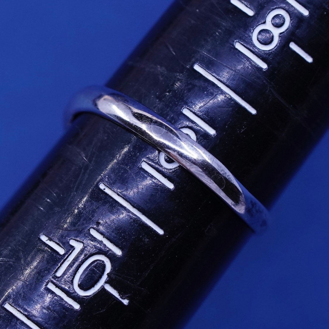 sz 9, vtg sterling silver handmade ring, 925 dolphin, stamped 925