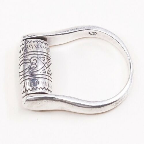 Sz 6.5 Vtg Brighton Sayan Sterling Silver Handmade Ring, 925 Spinner Roller Band