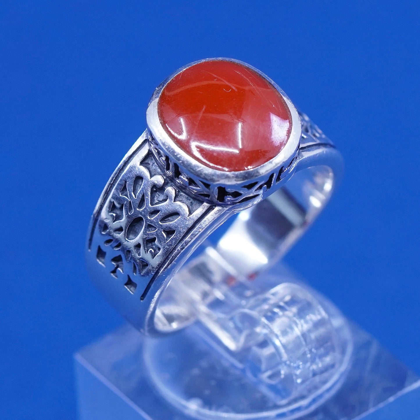 Size 7.5, Silpada RARE HTF Sterling Silver 925 Red Carnelian Stone Ring R1465
