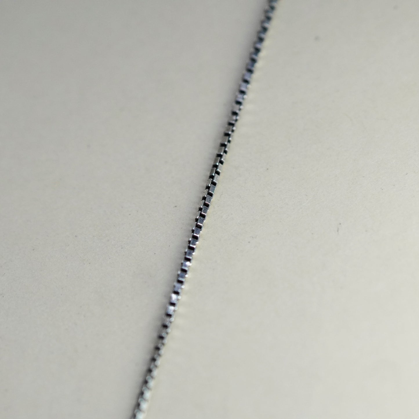 21”, 1mm, Vintage Italian sterling 925 silver box chain, necklace