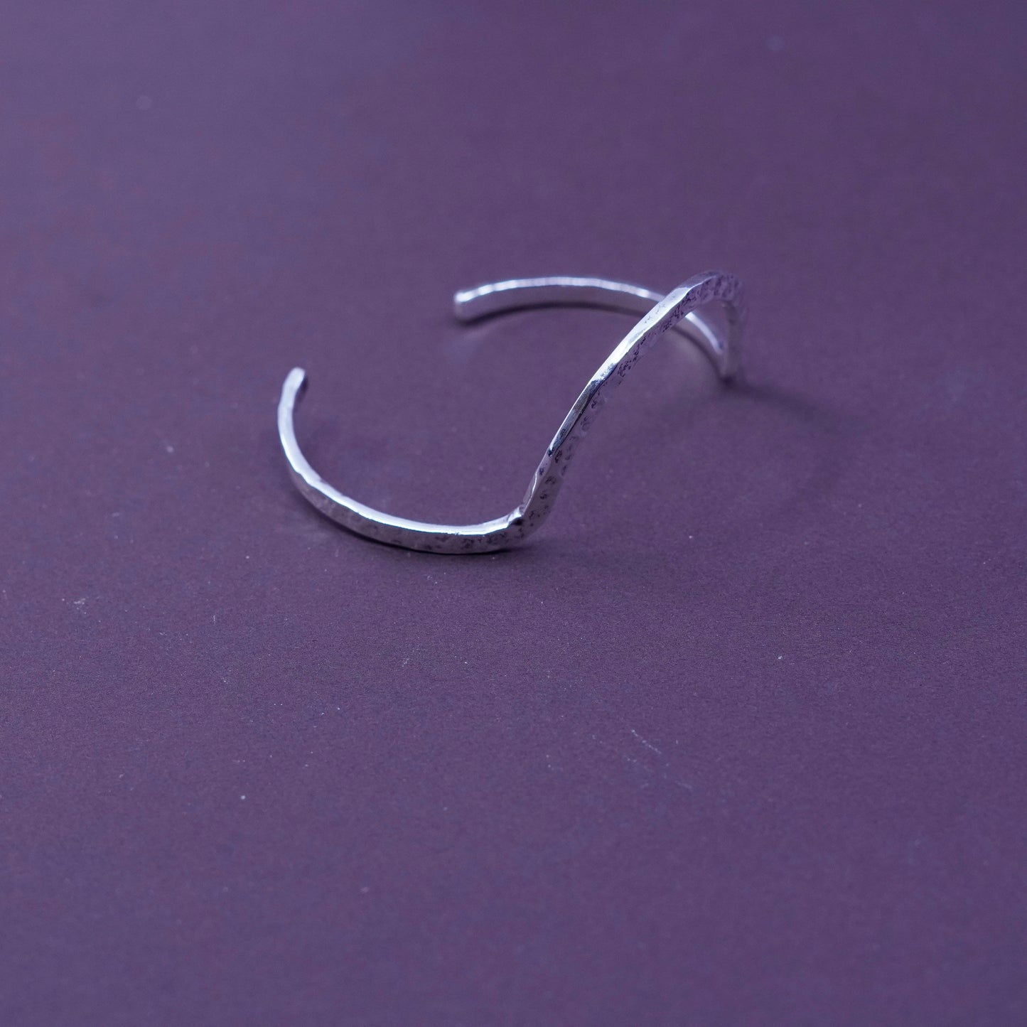 6.5”, mexico Sterling silver handmade bracelet, 925 cuff with hammered texture