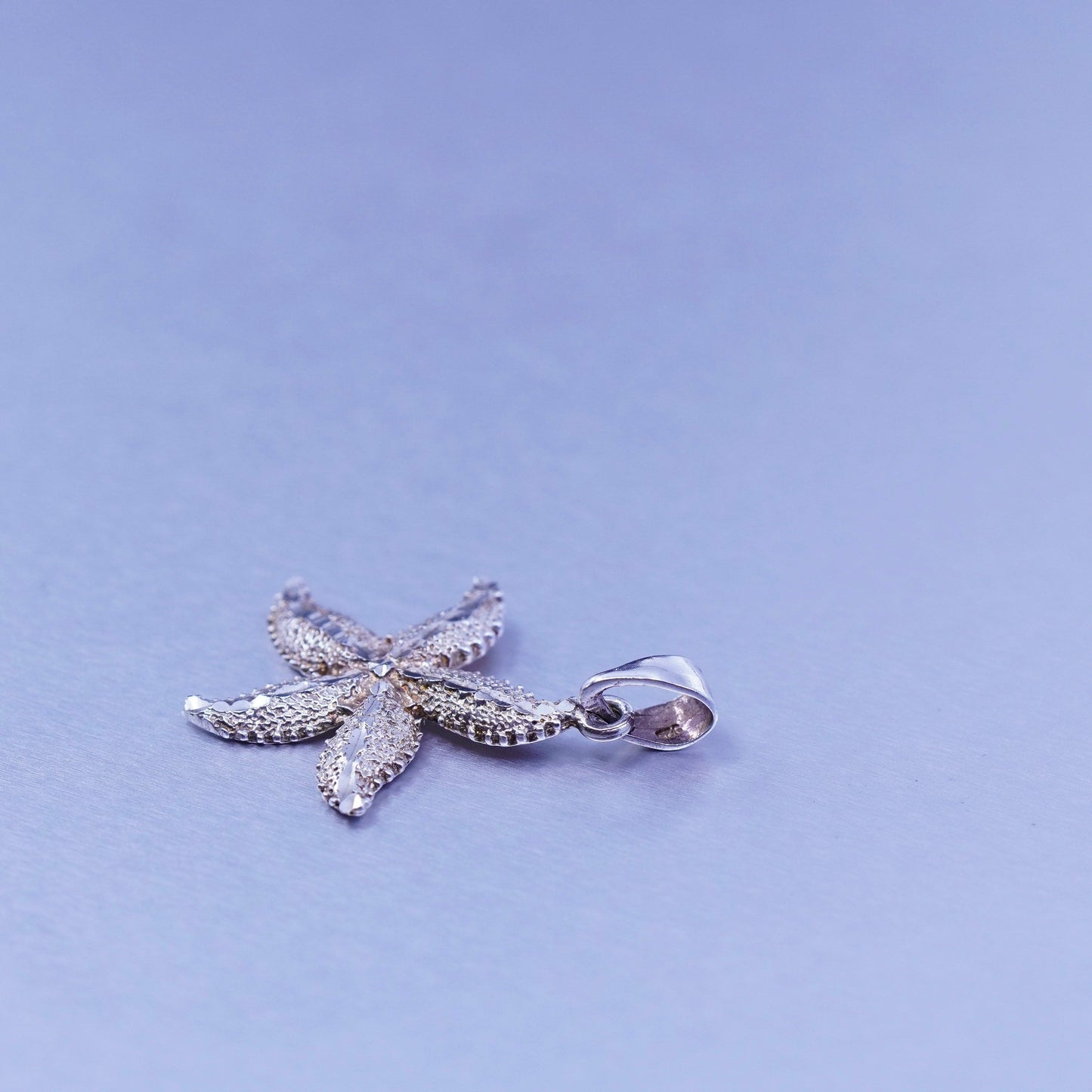 Antique Sterling silver handmade textured 925 starfish star