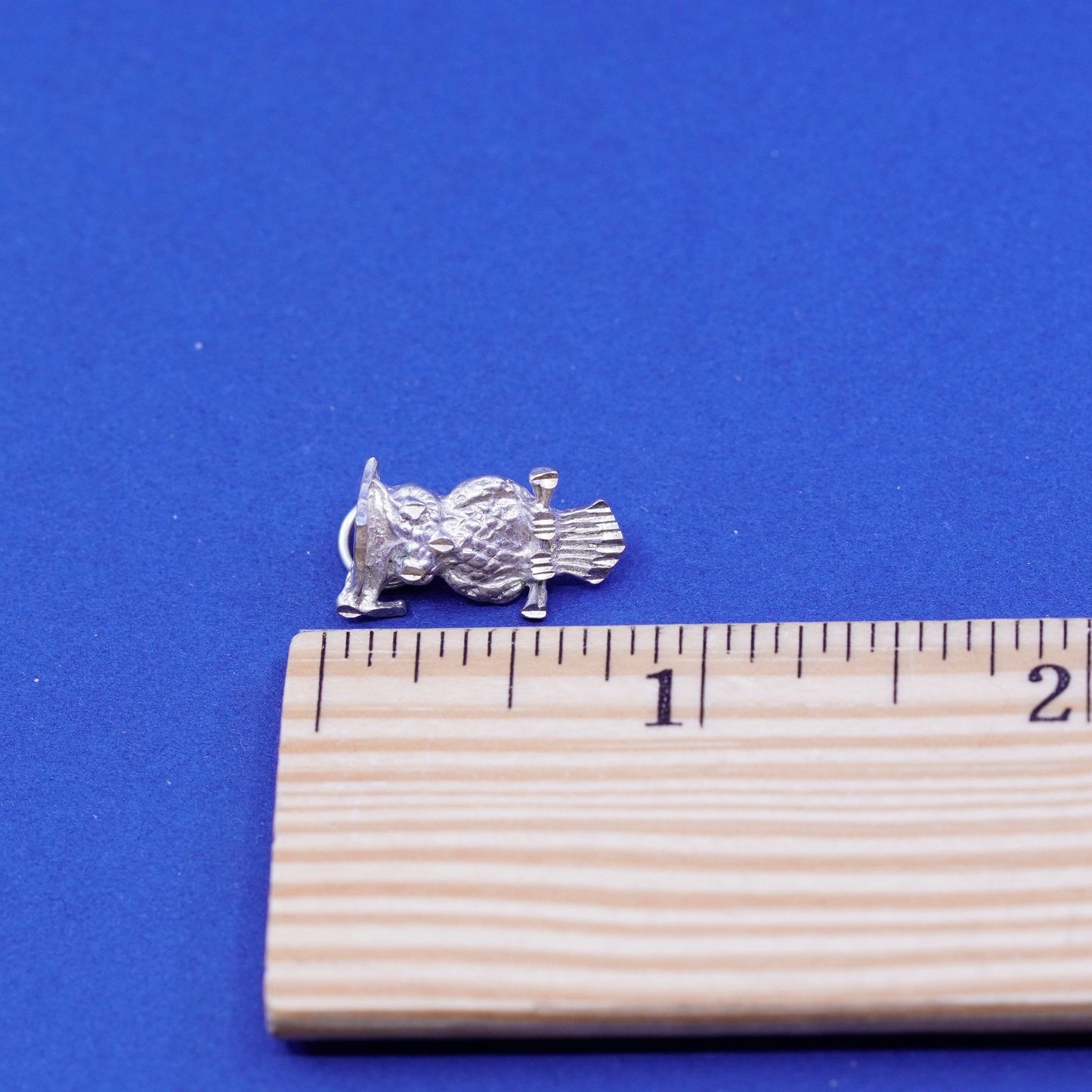 Vintage Sterling silver Handmade pendant, 925 owl charm