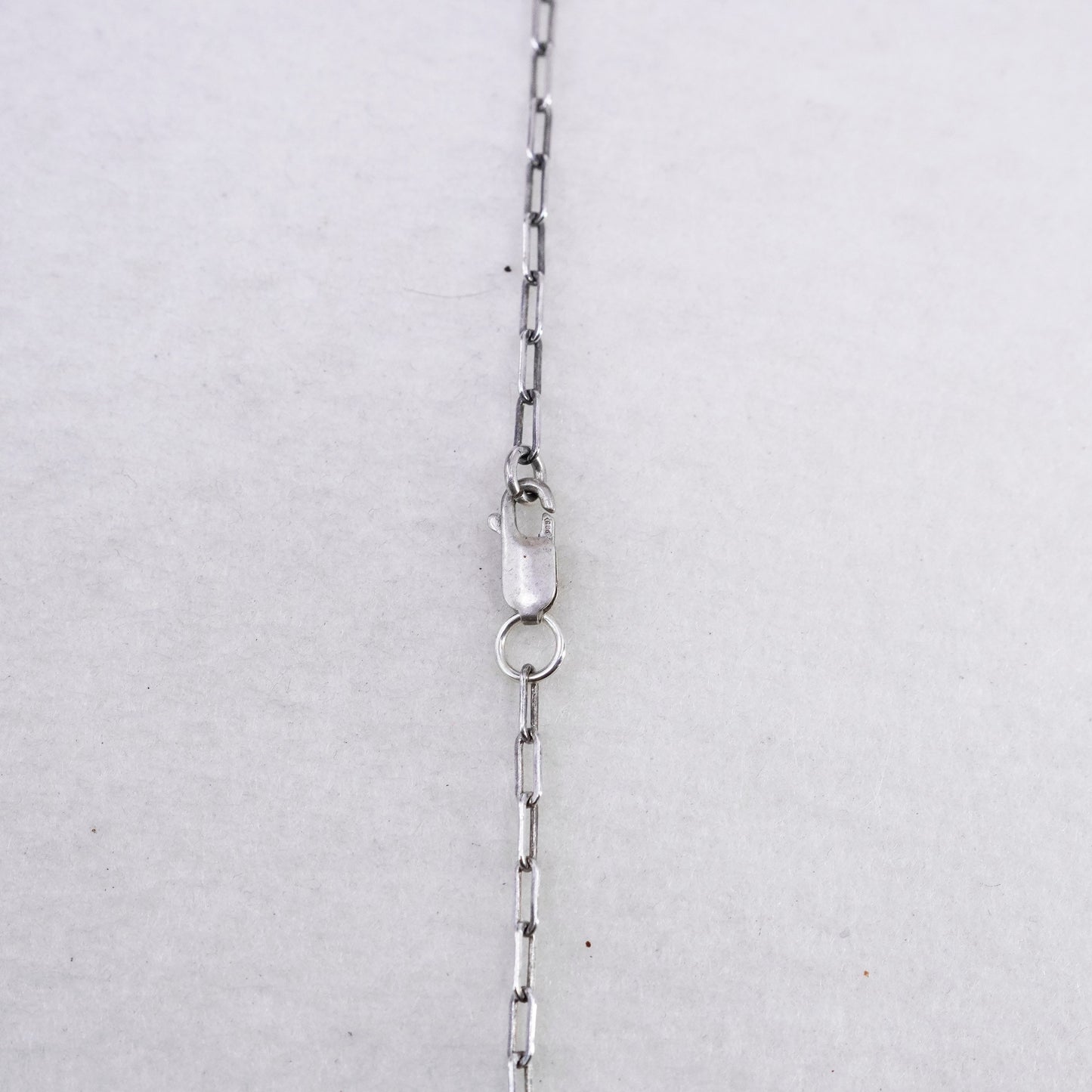 22” 2mm, vintage Sterling 925 silver elongated chain necklace