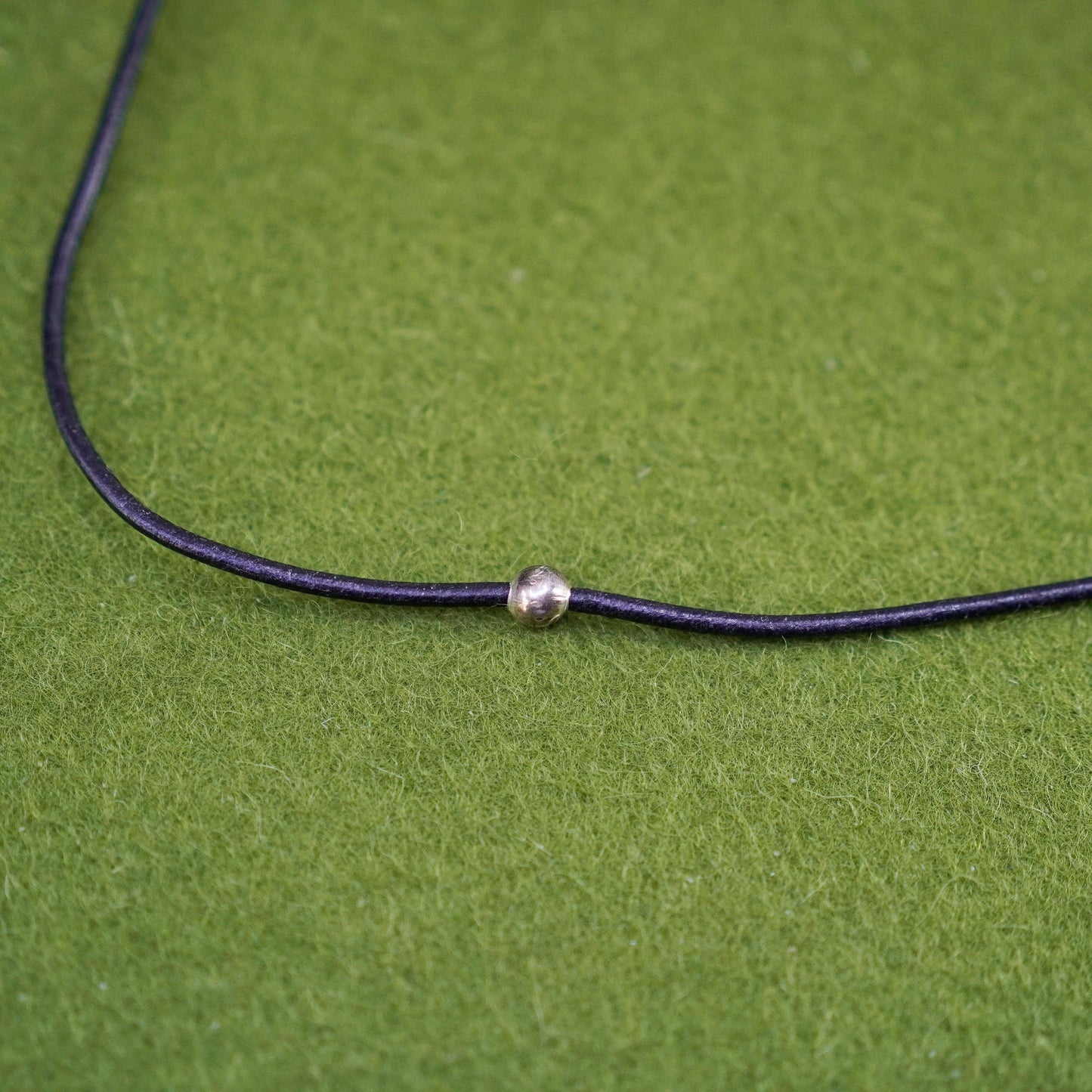 16+2”, vintage Sterling 925 Silver Clasp W/ black Leather chain Necklace