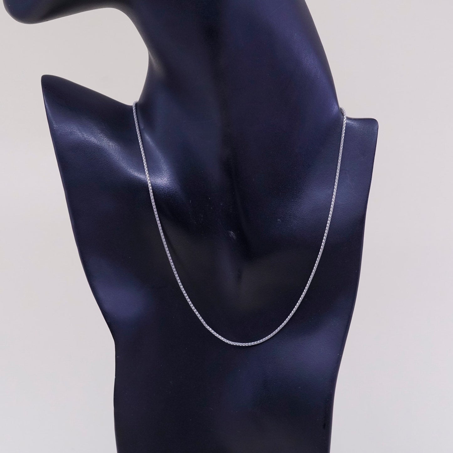 16”, 1mm, sterling silver handmade necklace, 925 silver popcorn chain