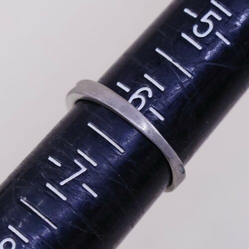 Sz 6.25, Vtg Sterling silver ring, 925 silver statement band w/ cz