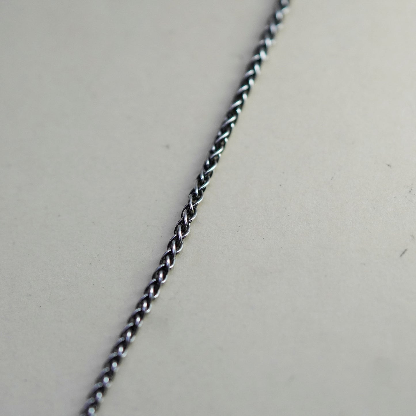18”, 1.6mm, Vintage Italy sterling silver chain, 925 wheat necklace