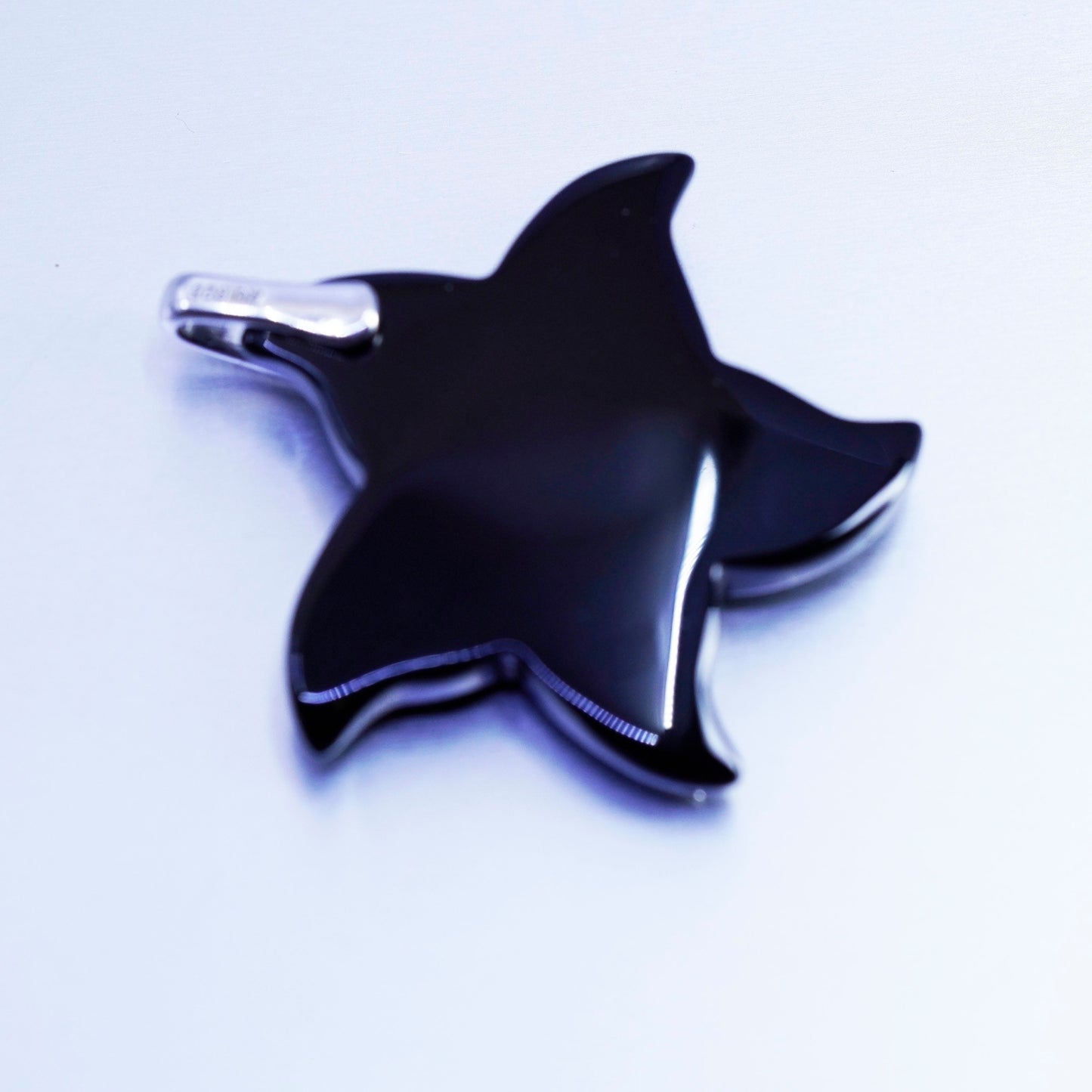 Antique Sterling 925 silver 925 starfish with obsidian and cluster cz