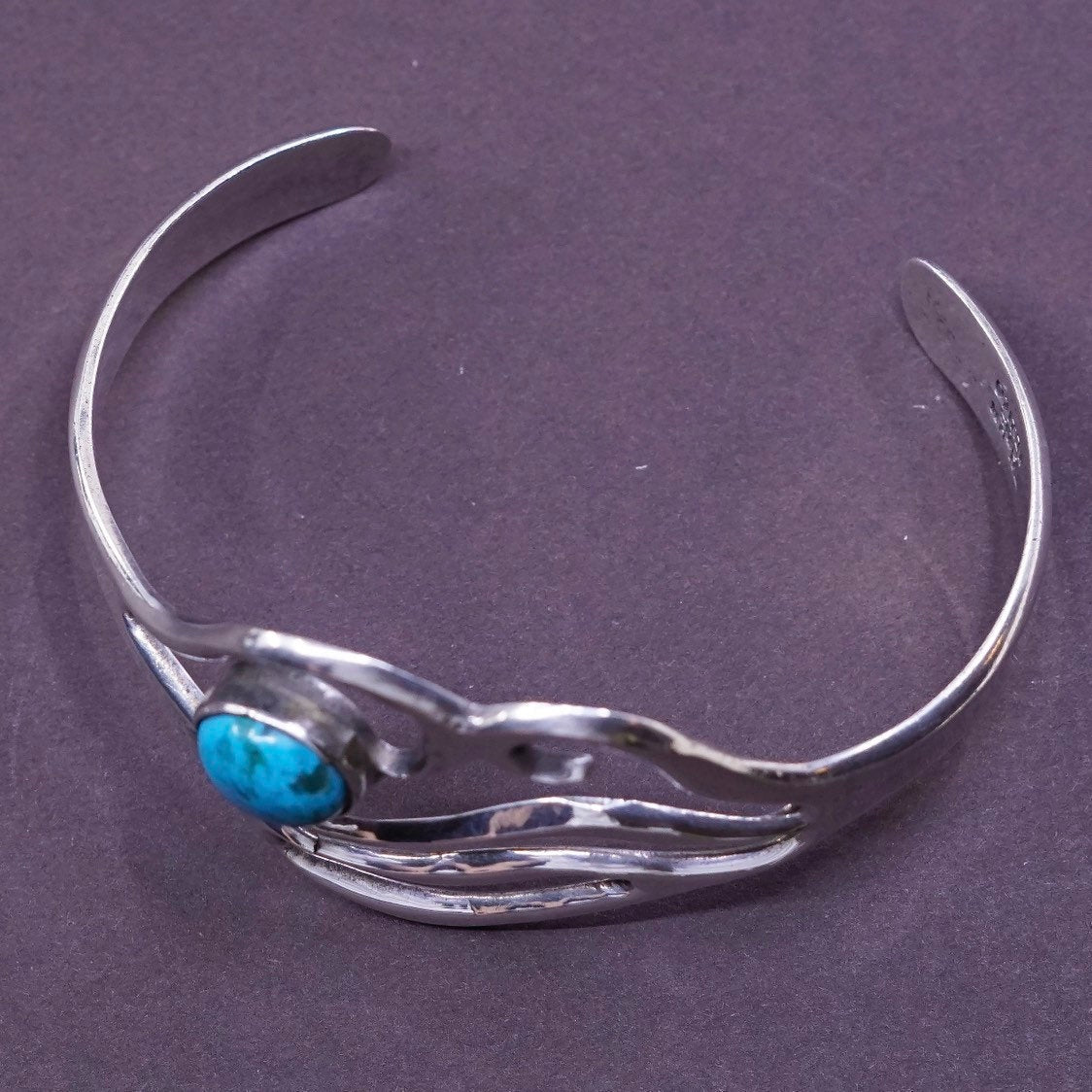 6.5” Mexico Sterling Silver Handmade Bracelet, southwestern 925 w/ turquoise