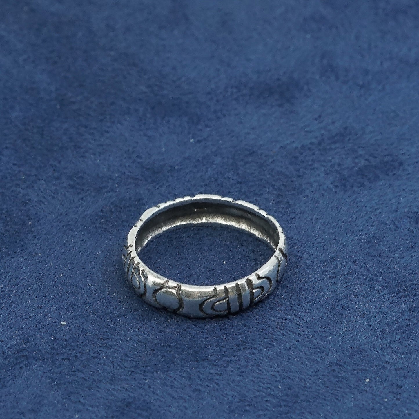 sz 8.75, vtg Sterling silver handmade ring, hopi 925 band, southwestern style