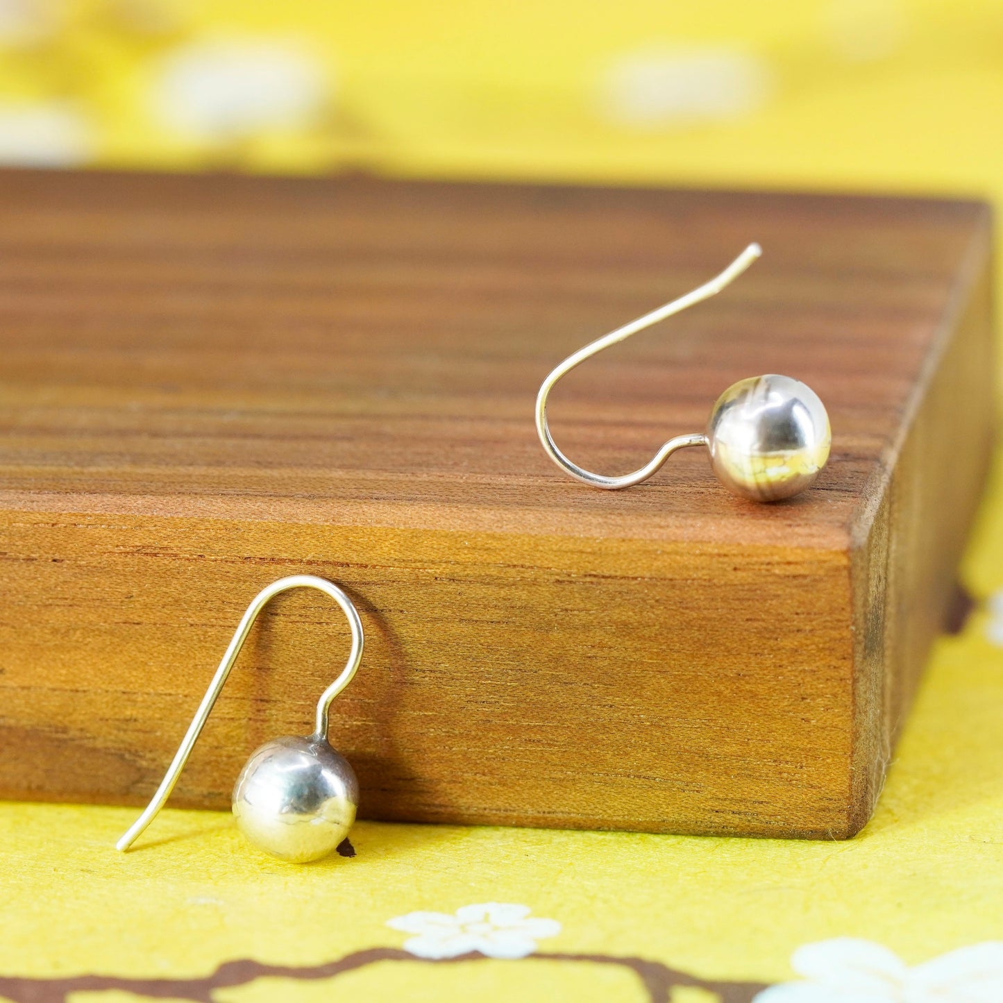 Vintage Sterling silver handmade earrings, 925 beads drops