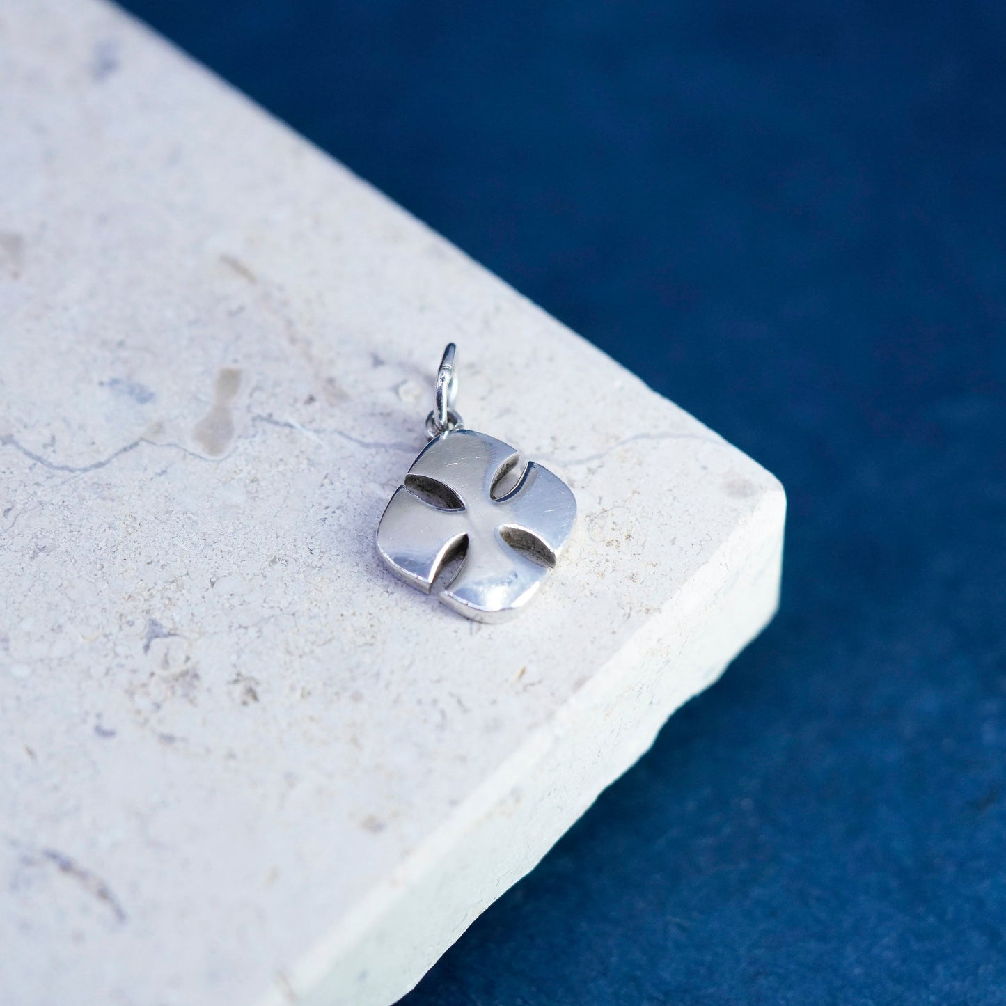 Vintage Sterling silver handmade pendant, 925 cross charm