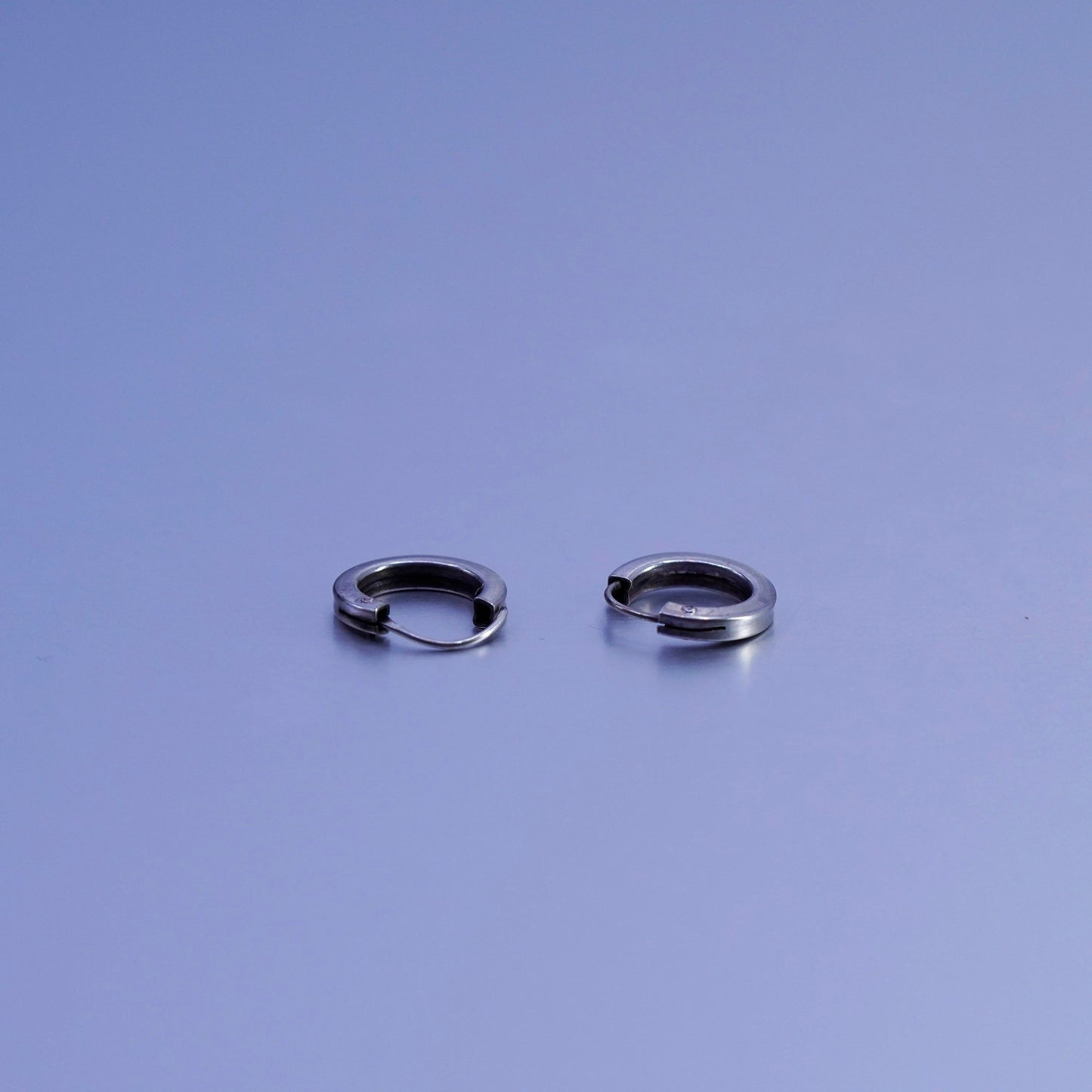 0.5”, vintage Sterling silver handmade earrings, textured 925 hoops