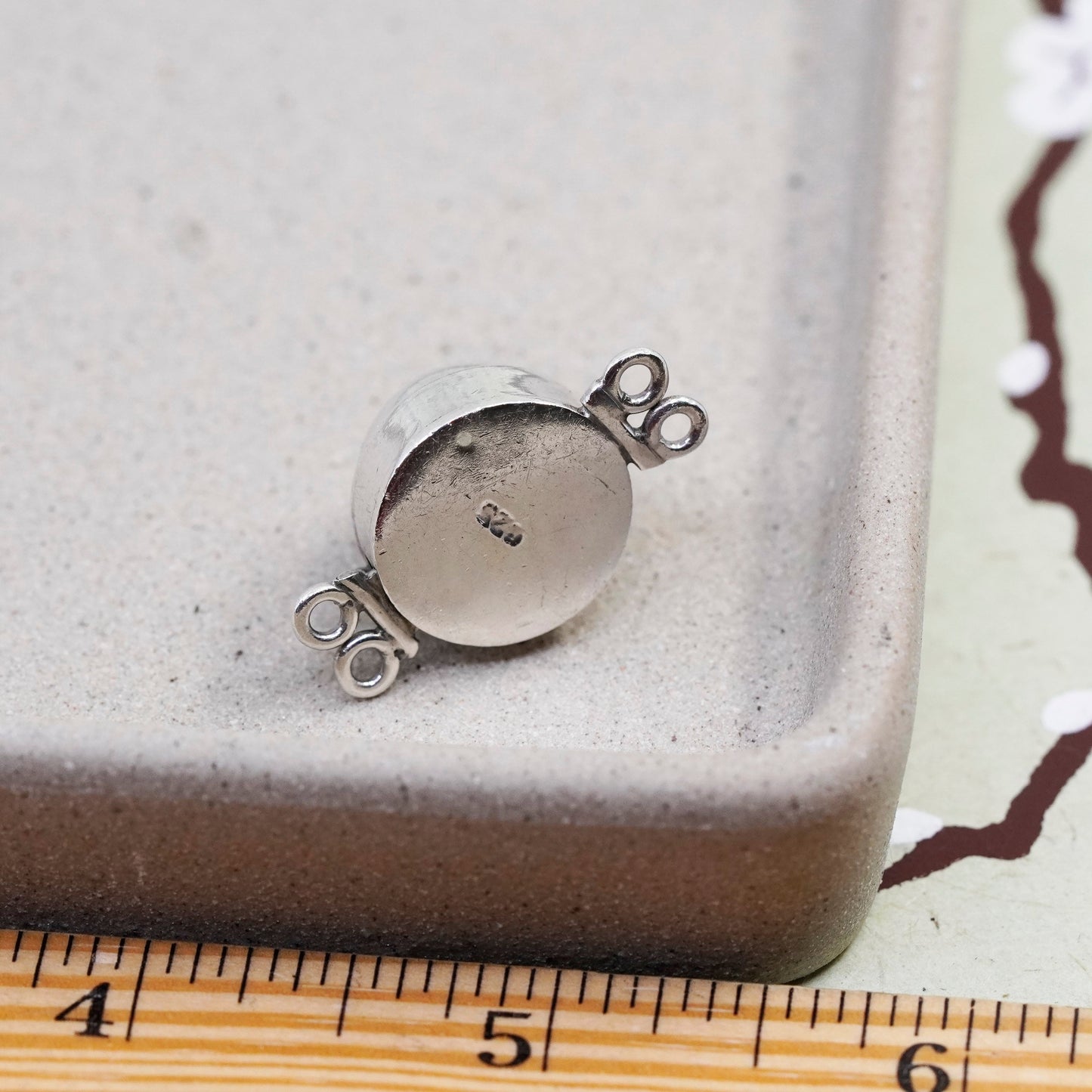 Vintage Sterling 925 silver handmade clasp with moonstone